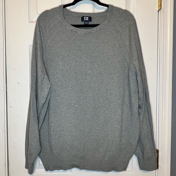 Cutter & Buck Men's Lakemont Mixed Stitch Crew LS Sweater - Grey - Sz 1XB - Picture 1 of 6